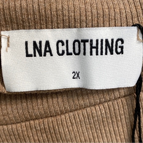 REVOLVE Brand LNA OTIS RIBBED TOP in Mushroom Beige Size 2X NWT - Picture 7 of 10